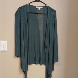 Emaline Forest Greenl Open-Front Knit Cardigan